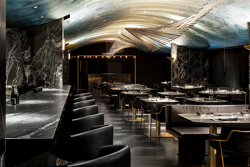 时尚酒店餐厅独特天花吊顶