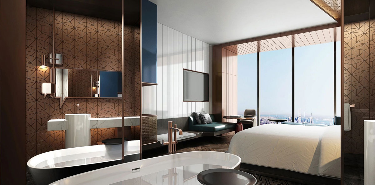 酒店浴缸定制工程案例：五星级连锁酒店独立式人造石浴缸改造项目 - OLEARY