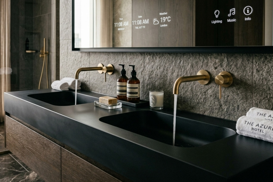 黑色哑光圆形一体盆订制工厂