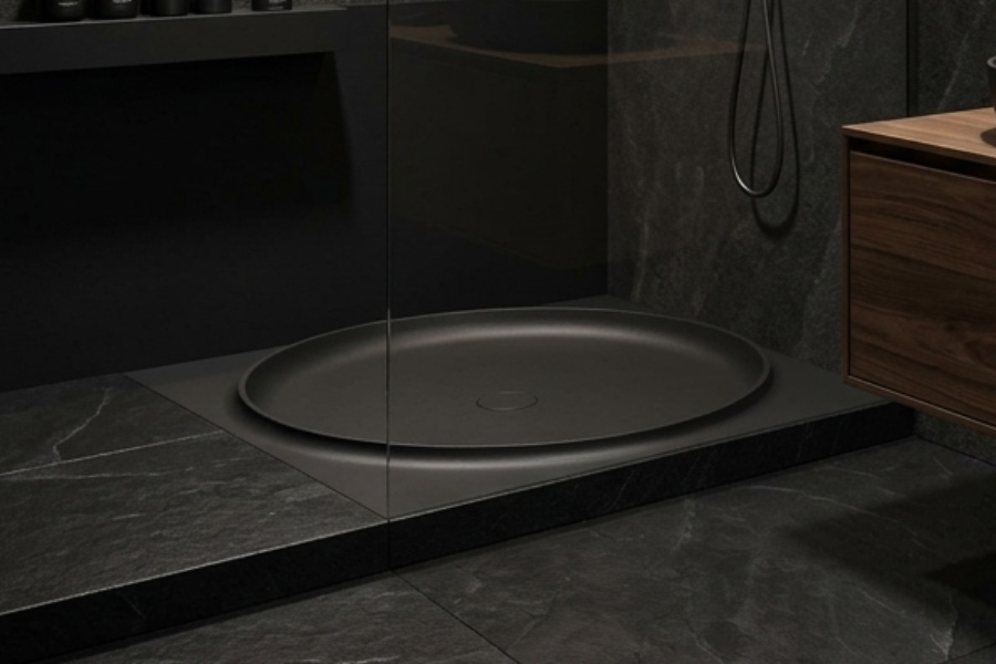 人造石淋浴盘哑黑色高端定制图