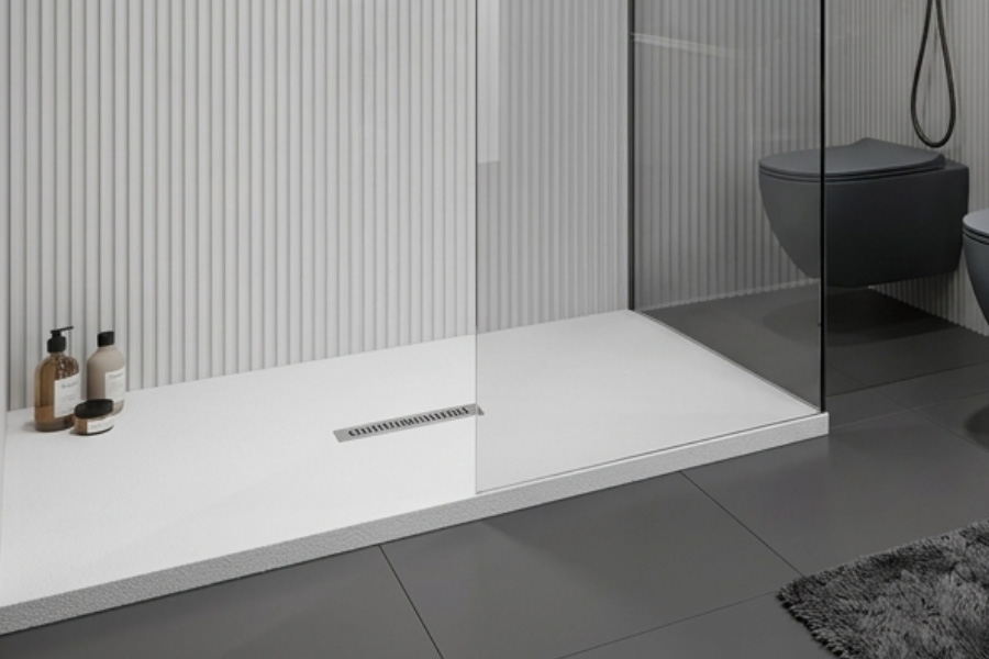 酒店淋浴间人造石淋浴盘安装实景图