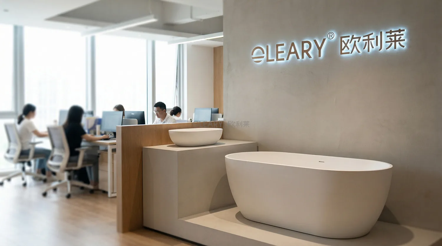 灰色哑光台盆搭配深色浴室柜效果