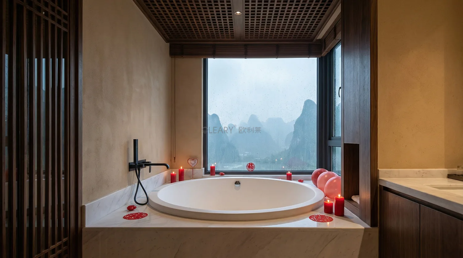 白色台盆搭配浴室柜效果展示