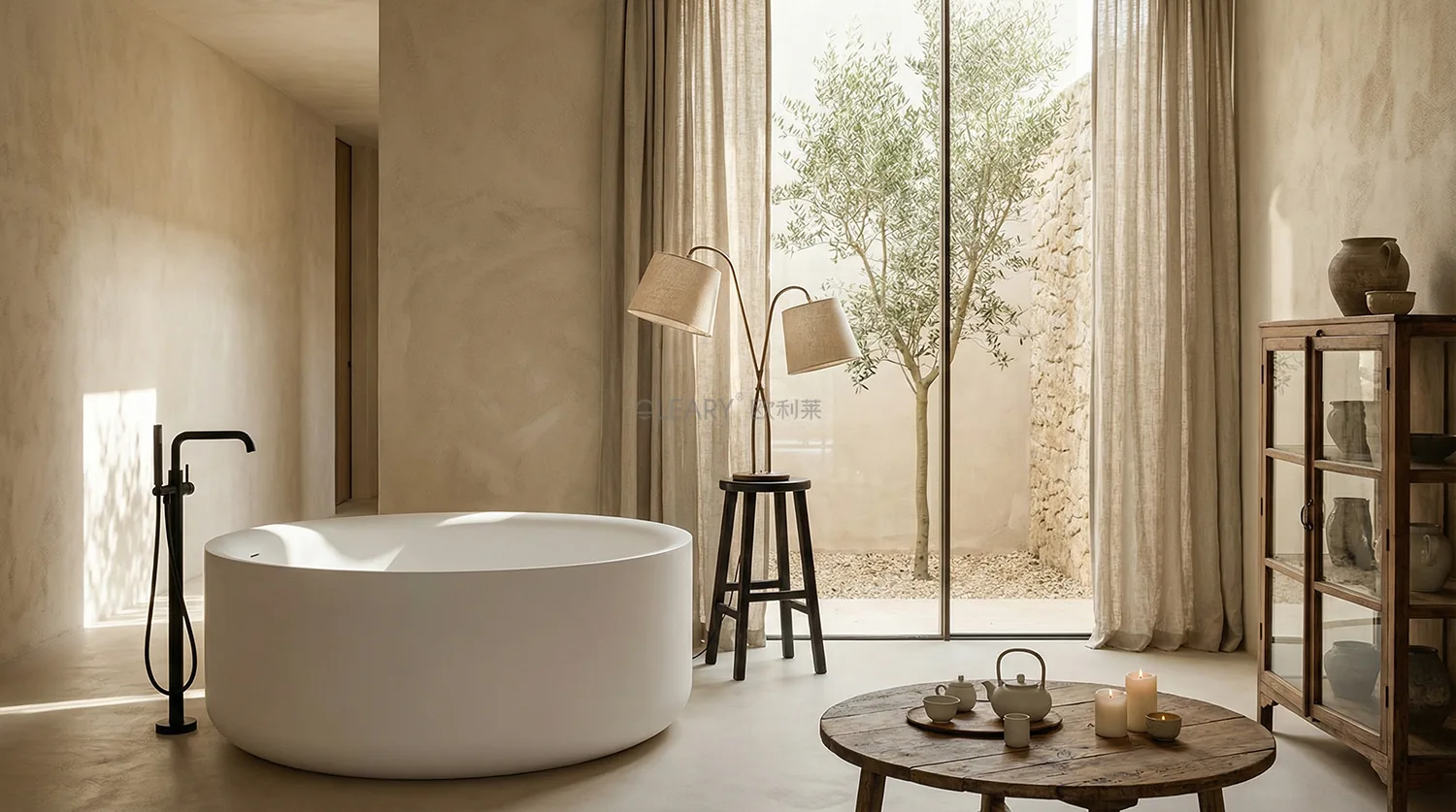 酒店卫浴工程定制台面台盆一体成型人造石配套方案