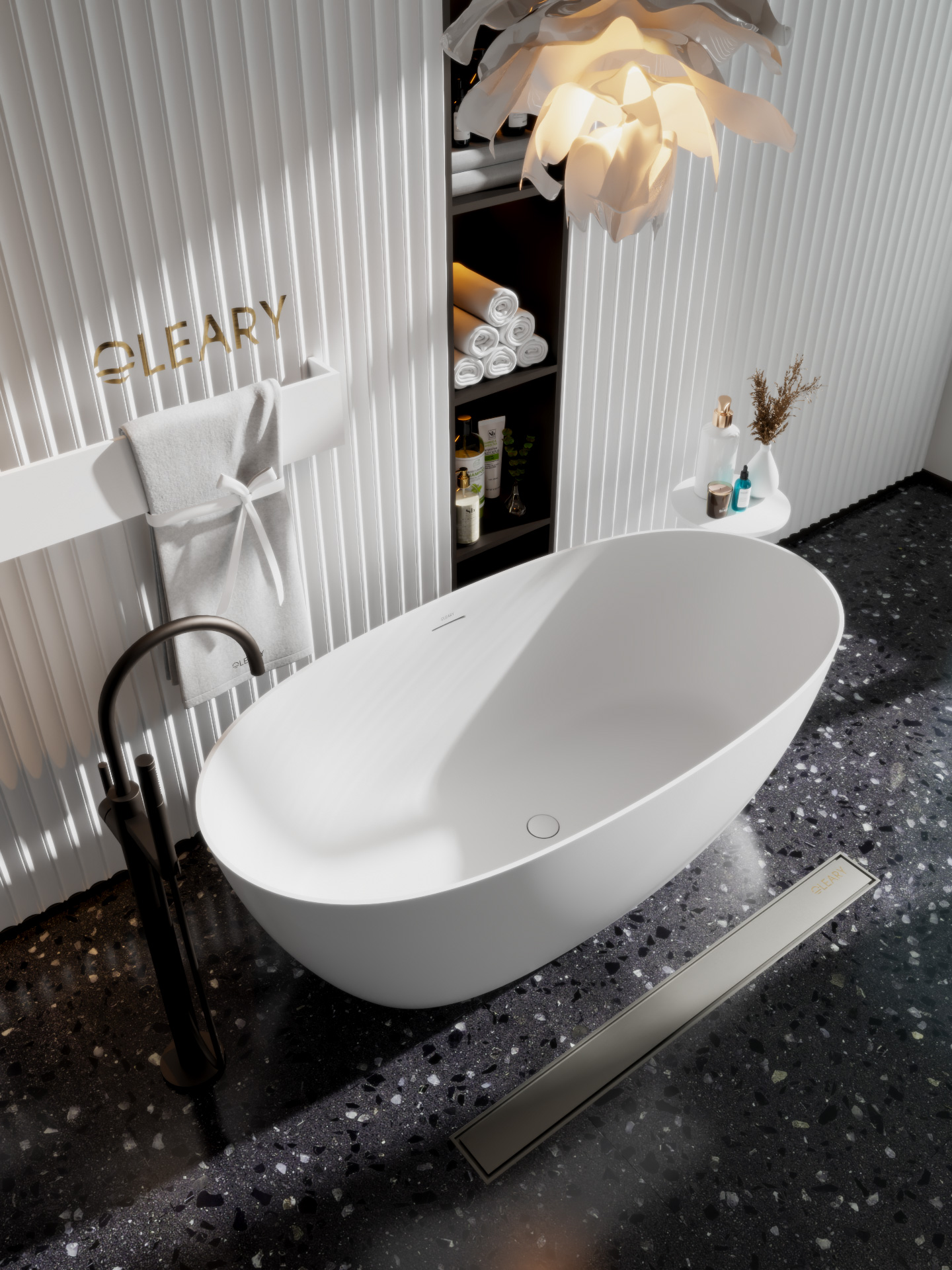 椭圆形独立式人造石浴缸 | OLEARY定制浴缸 | 1300-1700mm多尺寸可选 — 第10张