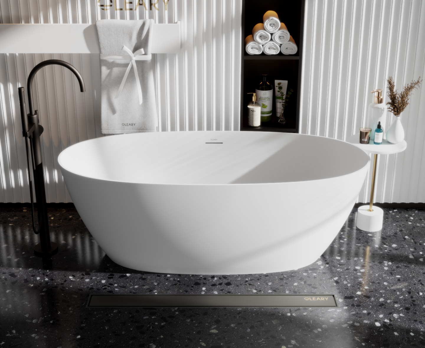 椭圆形独立式人造石浴缸 | OLEARY定制浴缸 | 1300-1700mm多尺寸可选