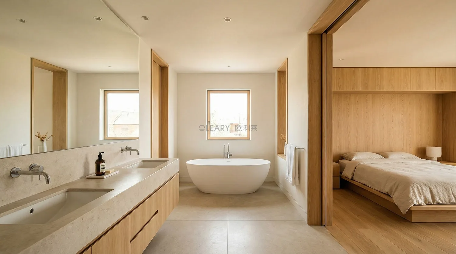 酒店岩板台盆整体安装效果