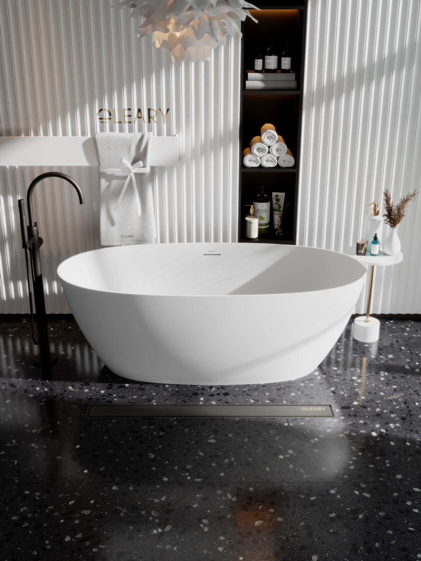 椭圆形独立式人造石浴缸 | OLEARY定制浴缸 | 1300-1700mm多尺寸可选 — 第1张