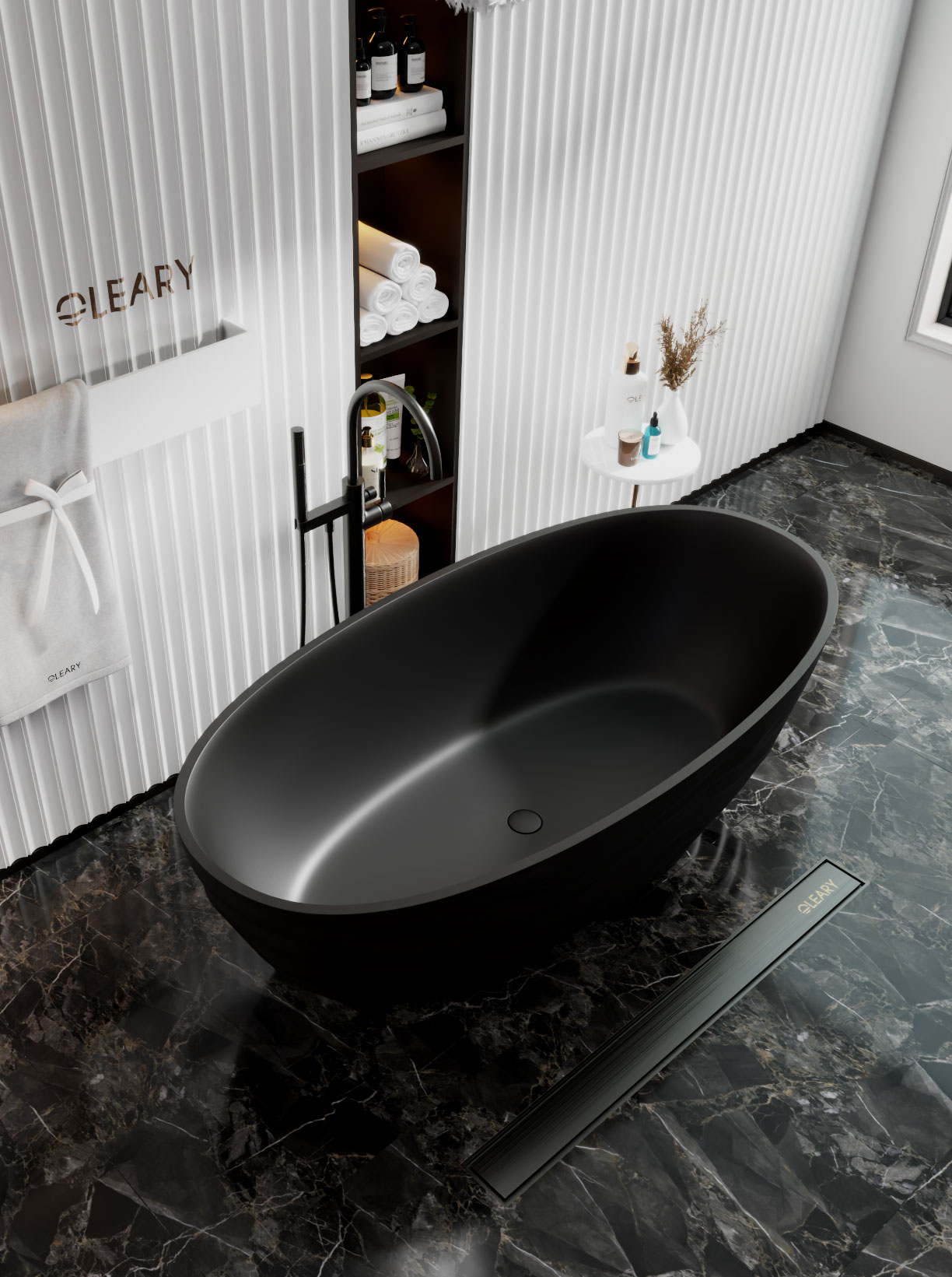 哑光白色独立式浴缸定制 — 第6张