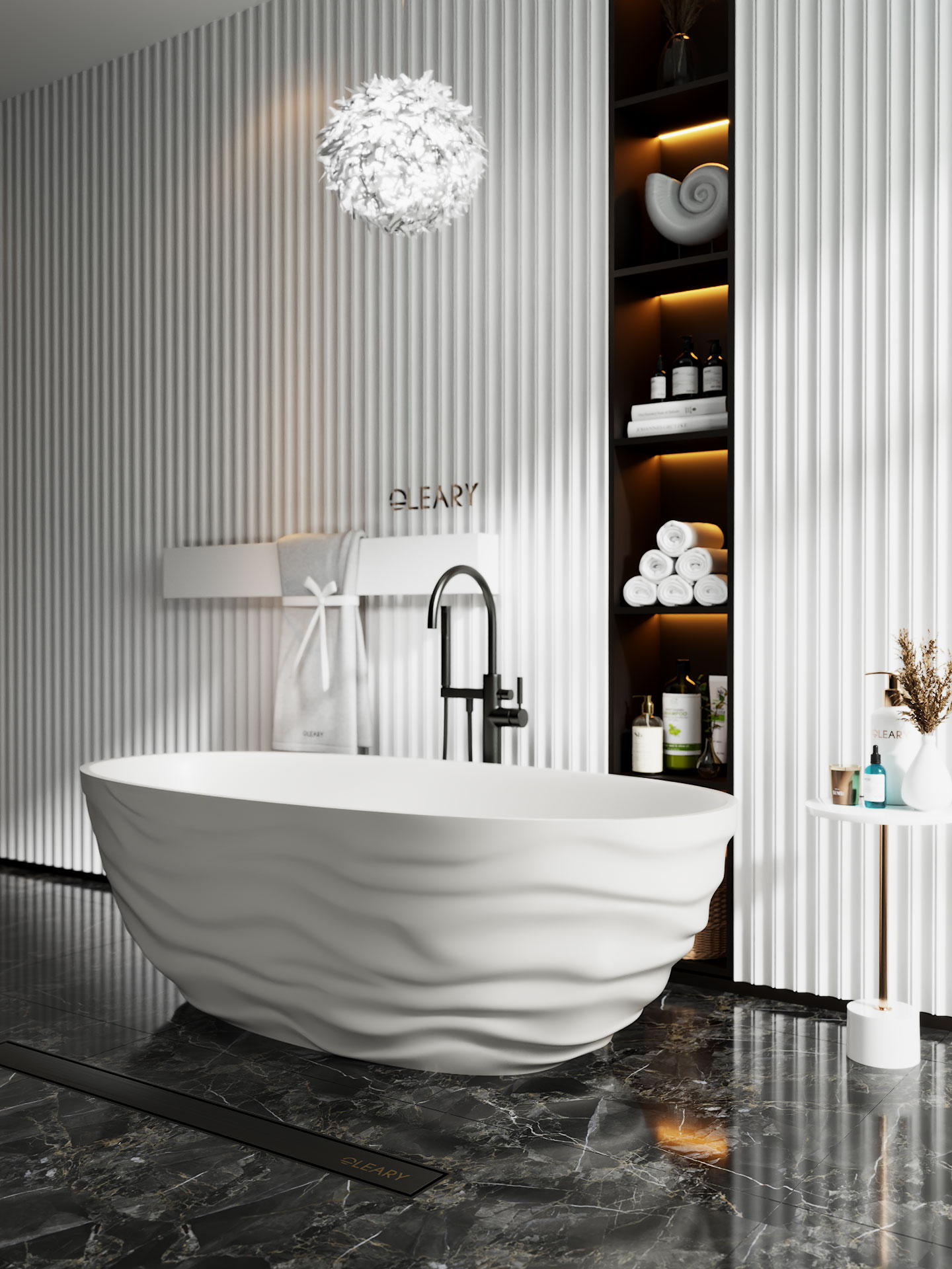 哑光白色独立式浴缸定制 — 第4张