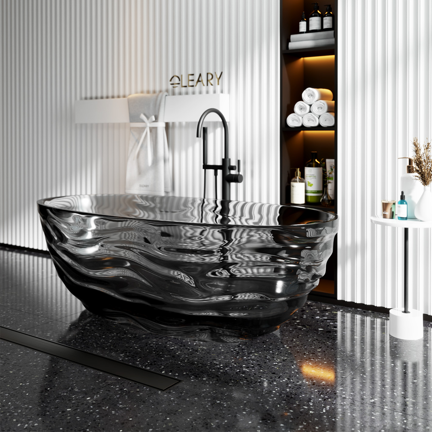 烟黑色透明树脂独立式浴缸 — 第5张