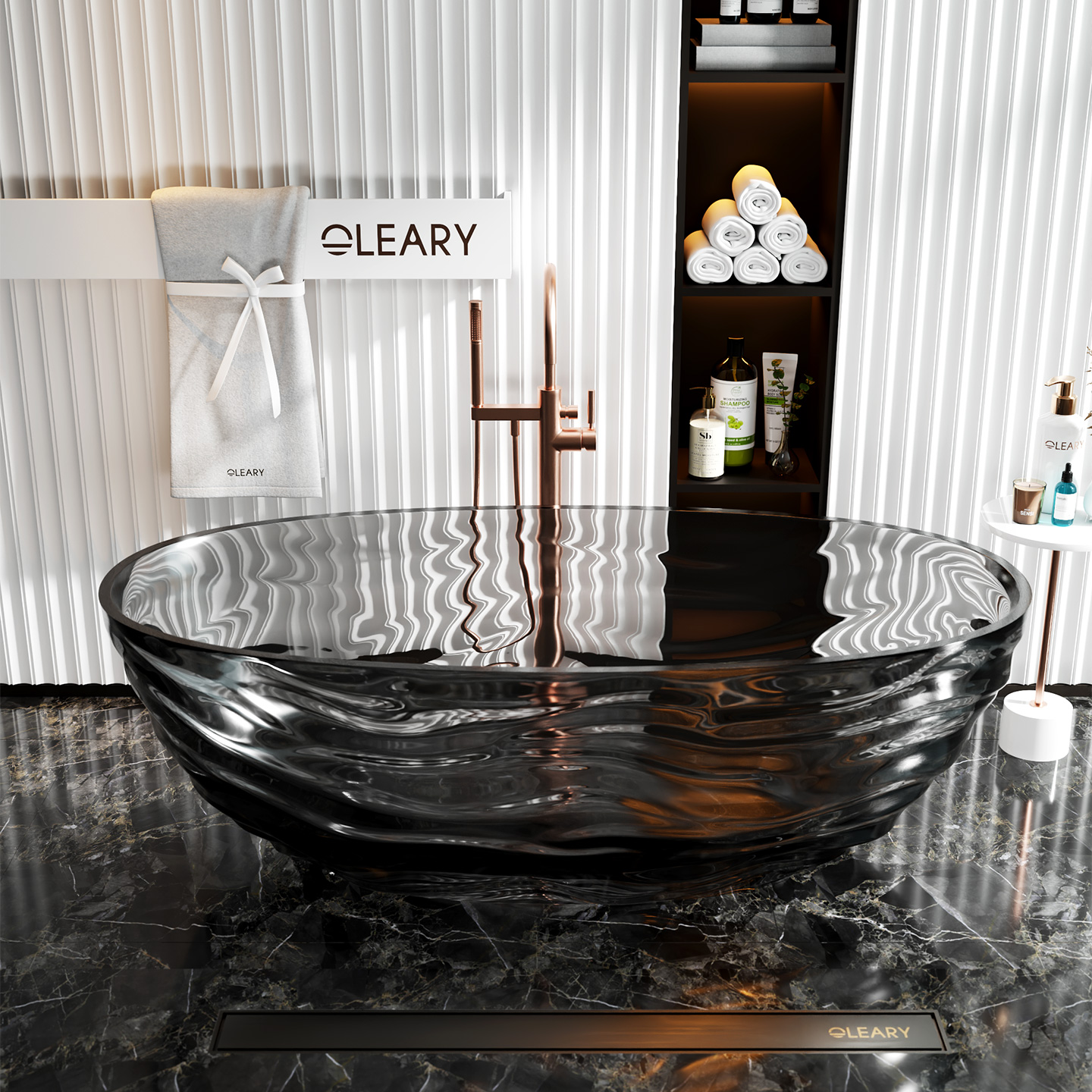 烟黑色透明树脂独立式浴缸 — 第7张