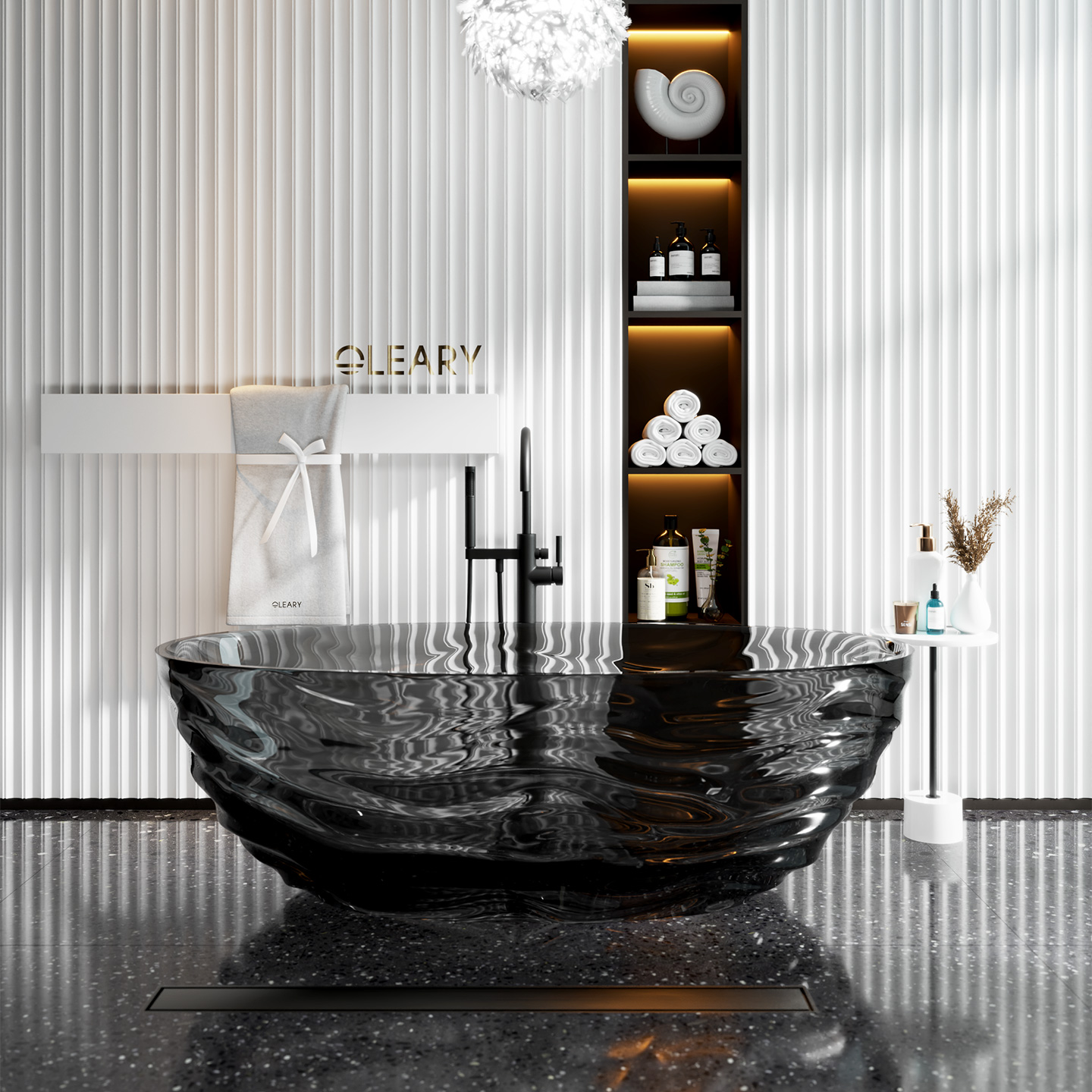 烟黑色透明树脂独立式浴缸 — 第3张