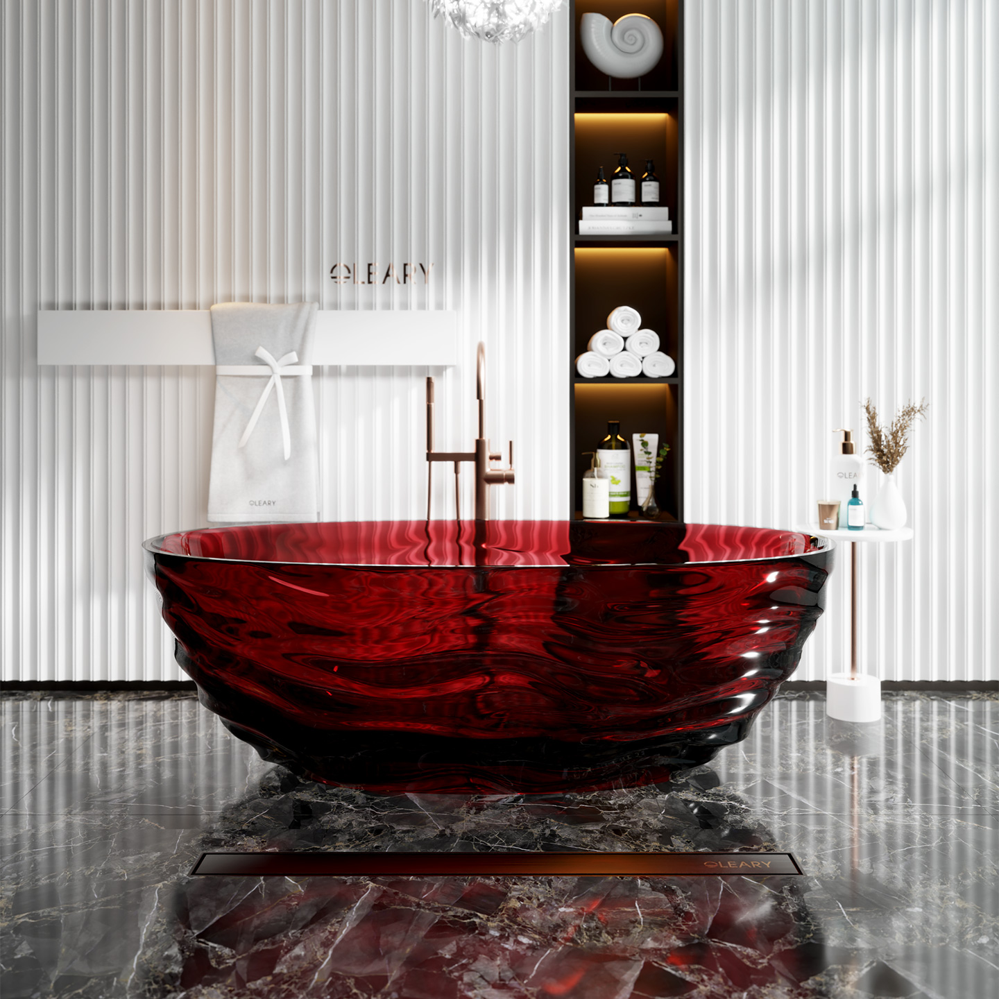 烟黑色透明树脂独立式浴缸 — 第4张